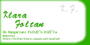 klara foltan business card